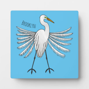 Great egret Cartoon Fotoplatte