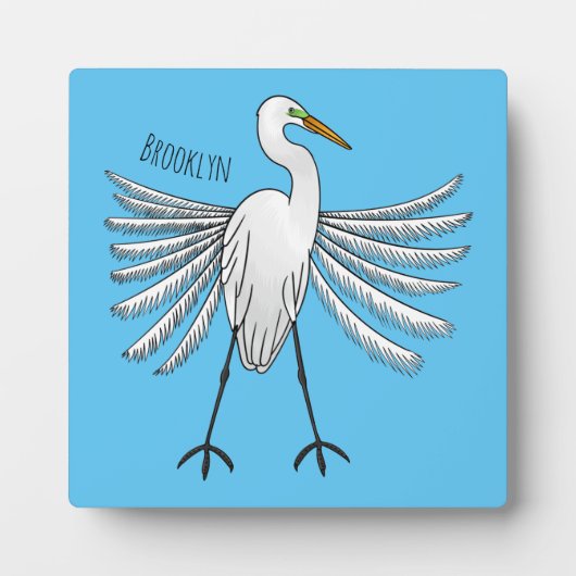 Great egret Cartoon Fotoplatte (Vorderseite)
