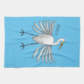 Great egret Cartoon Geschirrtuch (Horizontal)