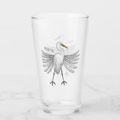 Great egret Cartoon Glas (Rückseite)