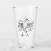 Great egret Cartoon Glas (Vorderseite)