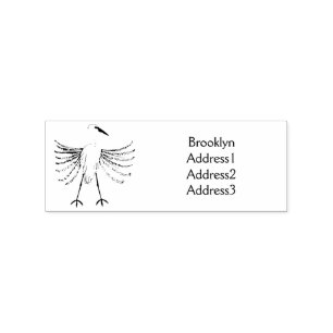 Great egret Cartoon Gummistempel