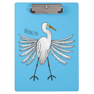 Great egret Cartoon Klemmbrett