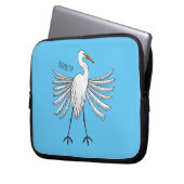 Great egret Cartoon Laptopschutzhülle (Vorderseite Links)