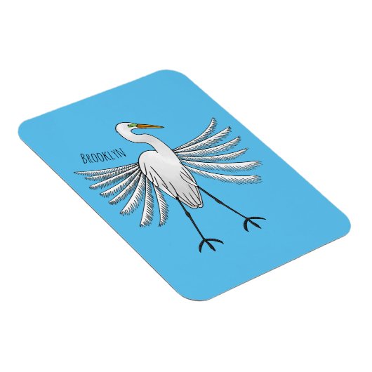 Great egret Cartoon Magnet (Rechte Seite)
