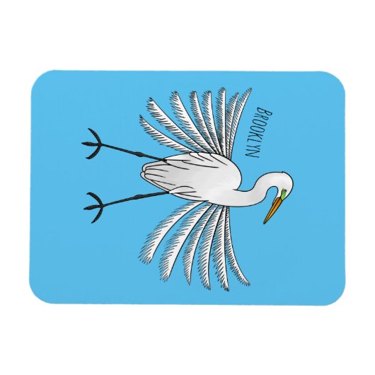 Great egret Cartoon Magnet (Horizontal)