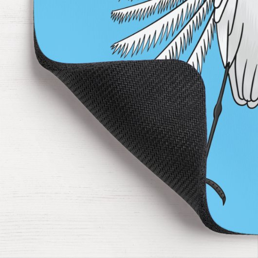 Great egret Cartoon Mousepad (Ecke)