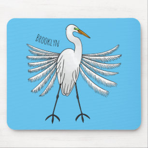 Great egret Cartoon Mousepad