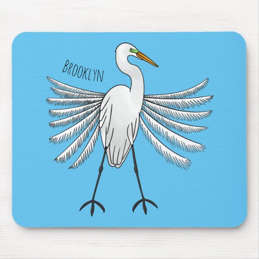 Great egret Cartoon Mousepad (Vorne)