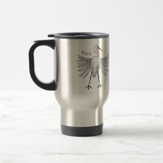 Great egret Cartoon Reisebecher (Links)
