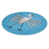 Great egret Cartoon Schneidebrett (Ecke)