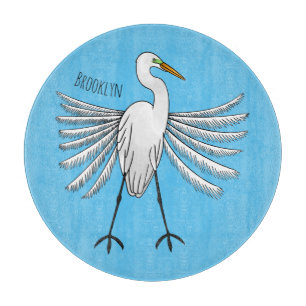 Great egret Cartoon Schneidebrett