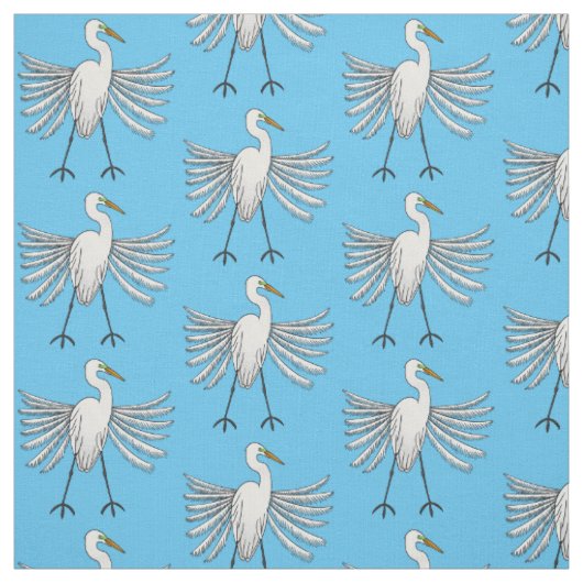 Great egret Cartoon Stoff (Muster)