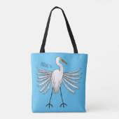 Great egret Cartoon Tasche (Rückseite)
