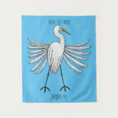Great egret Cartoon Wandteppich (Vorderseite)