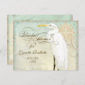 Great Egret Coastal Beach - Brautparty Postcard Einladungspostkarte (Vorne/Hinten)