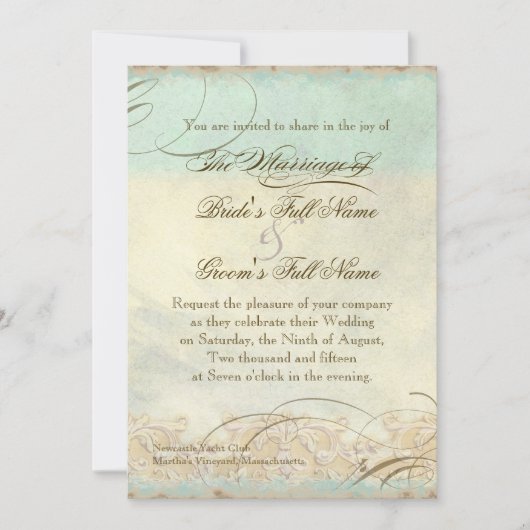 Great Egret Coastal Beach - Einladung zur Hochzeit (Vorderseite)