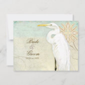 Great Egret Coastal Beach - Einladung zur Hochzeit (Rückseite)