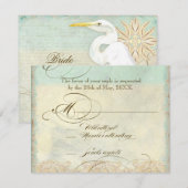 Great Egret Coastal Beach - Einladung zur Hochzeit (Vorne/Hinten)