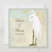 Great Egret Coastal Beach - Einladung zur Hochzeit (Rückseite)