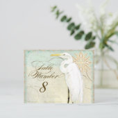 Great Egret Coastal Beach - Tischnummer Postcard (Stehend Vorderseite)