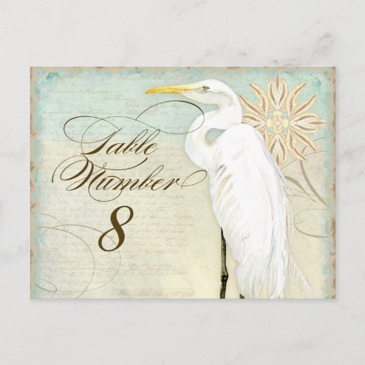 Great Egret Coastal Beach - Tischnummer Postcard (Vorderseite)