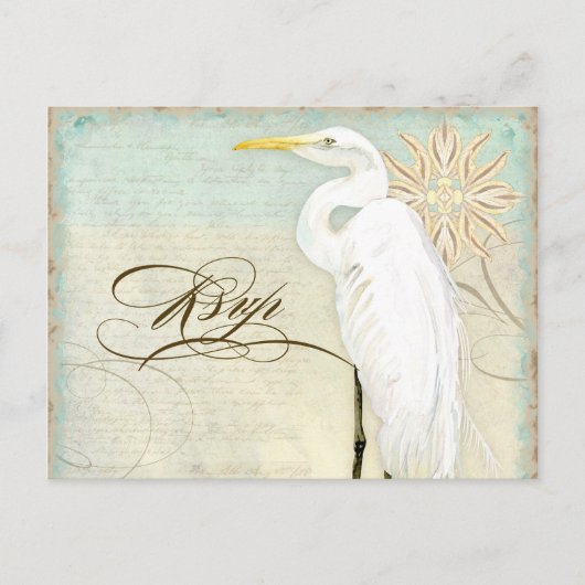 Great Egret Coastal Beach - UAWG Response Postcard Einladungspostkarte (Vorderseite)