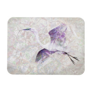 Great Egret Digital Art Flexible Magnet