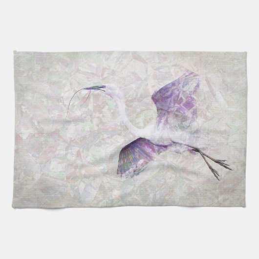 Great Egret Digital Art Kitchtuch Geschirrtuch (Horizontal)