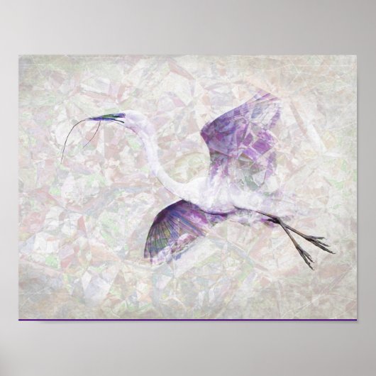 Great Egret Digital Art Poster (Vorne)