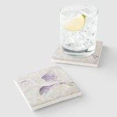 Great Egret Digital Art Stone Untersetzer (Seitenansicht)