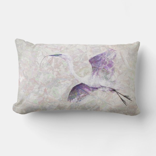 Great Egret Digital Art Throw Kissen (Vorderseite)