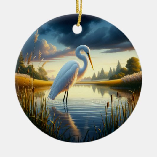 Great Egret Keepsake Keramik Ornament (Vorne)