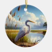 Great Egret Keepsake Keramik Ornament (Vorne)