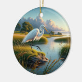 Great Egret Keepsake Keramik Ornament (Links)