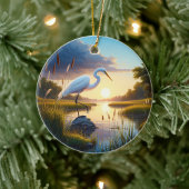 Great Egret Keepsake Keramik Ornament