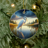 Great Egret Keepsake Keramik Ornament
