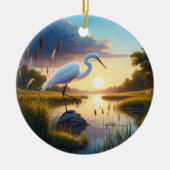 Great Egret Keepsake Keramik Ornament (Vorne)