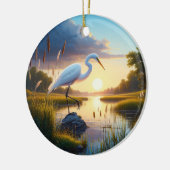 Great Egret Keepsake Keramik Ornament (Links)
