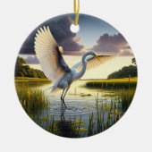 Great Egret Keepsake Keramik Ornament (Vorne)