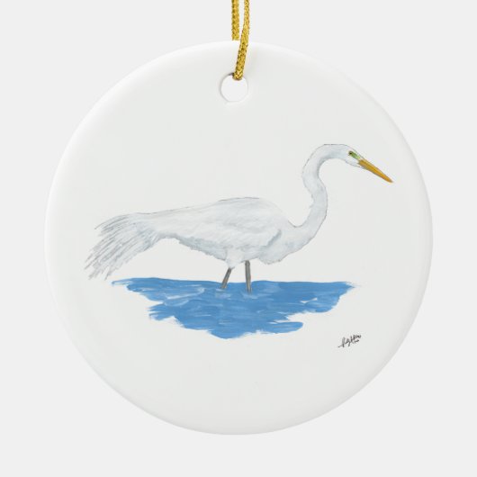 Great Egret Keramik Ornament (Vorne)