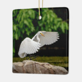 Great Egret Keramikornament (Links)