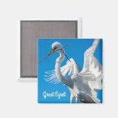 Great Egret Magnet (Vorderseite/Rückseite)