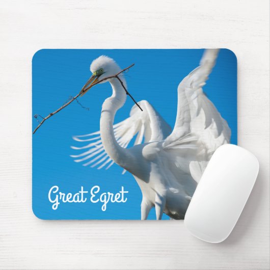 Great Egret Mousepad (Mit Mouse)