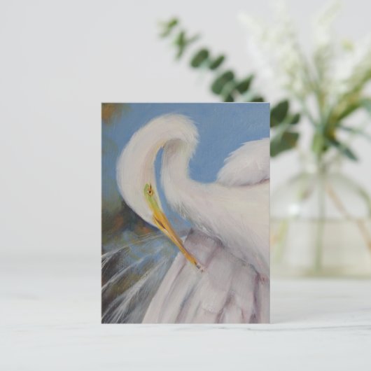 Great Egret Postkarte (Stehend Vorderseite)