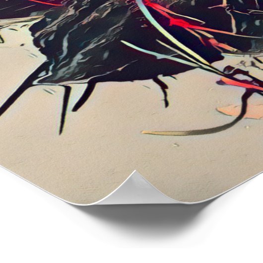 Great Egret Red Poster (Ecke)