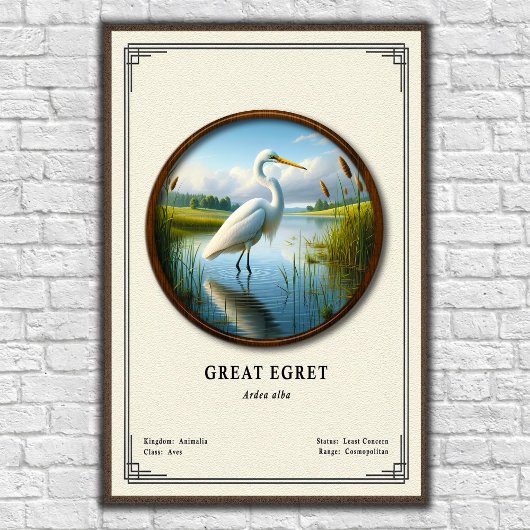 Great Egret Zoology Series Poster
