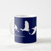 Great Egrets in Flight (Choose background color) Kaffeetasse (Vorderseite Links)