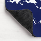 Great Egrets in Flight (Choose background color) Mousepad (Ecke)