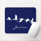 Great Egrets in Flight (Choose background color) Mousepad (Mit Mouse)